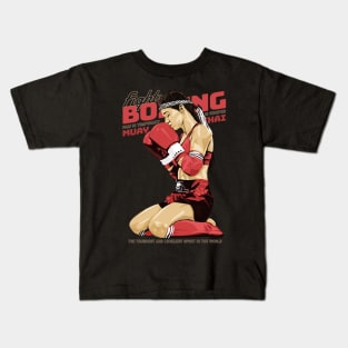 Classic Muay Thai Boxing Girl Fight Kids T-Shirt